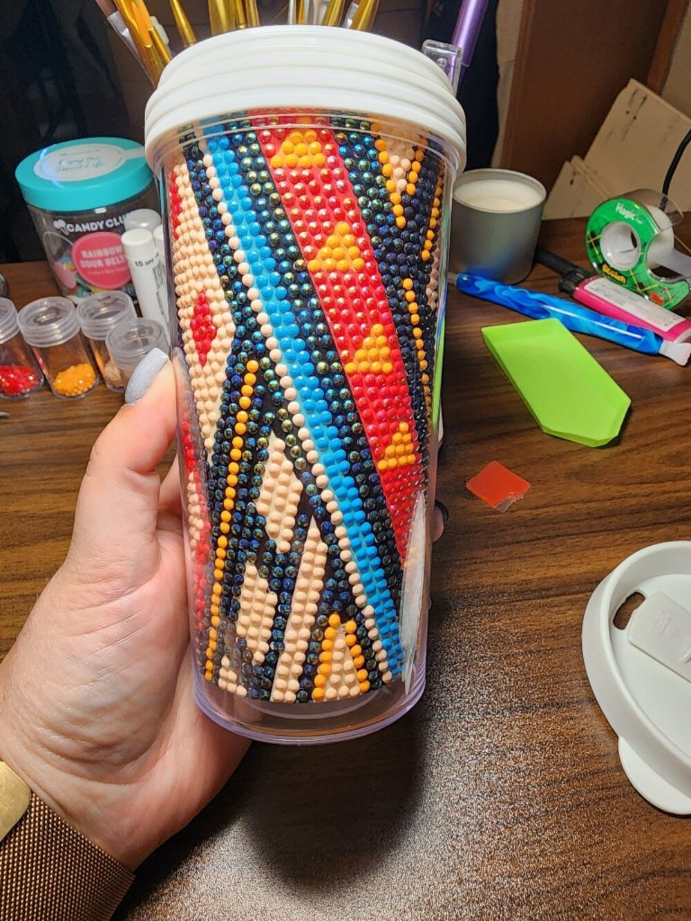 16 oz Double Walled Diamond Art Cup